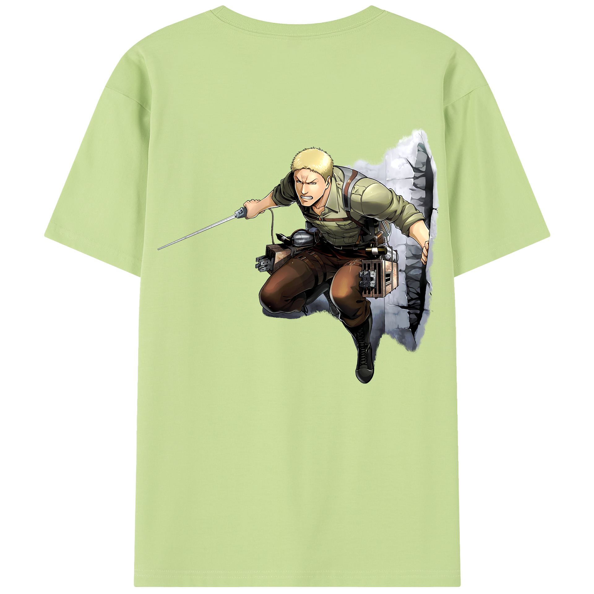 （画像用） 進撃の巨人 ライナー・ブラウン Attack on Titan Reiner Braun 綿100％半袖Tシャツ（背面プリント）